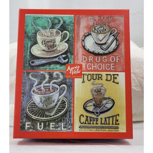 Apres Velo Live The Ride Cycling Set of 4 Coffee Beverage Mugs NEW IN BOX